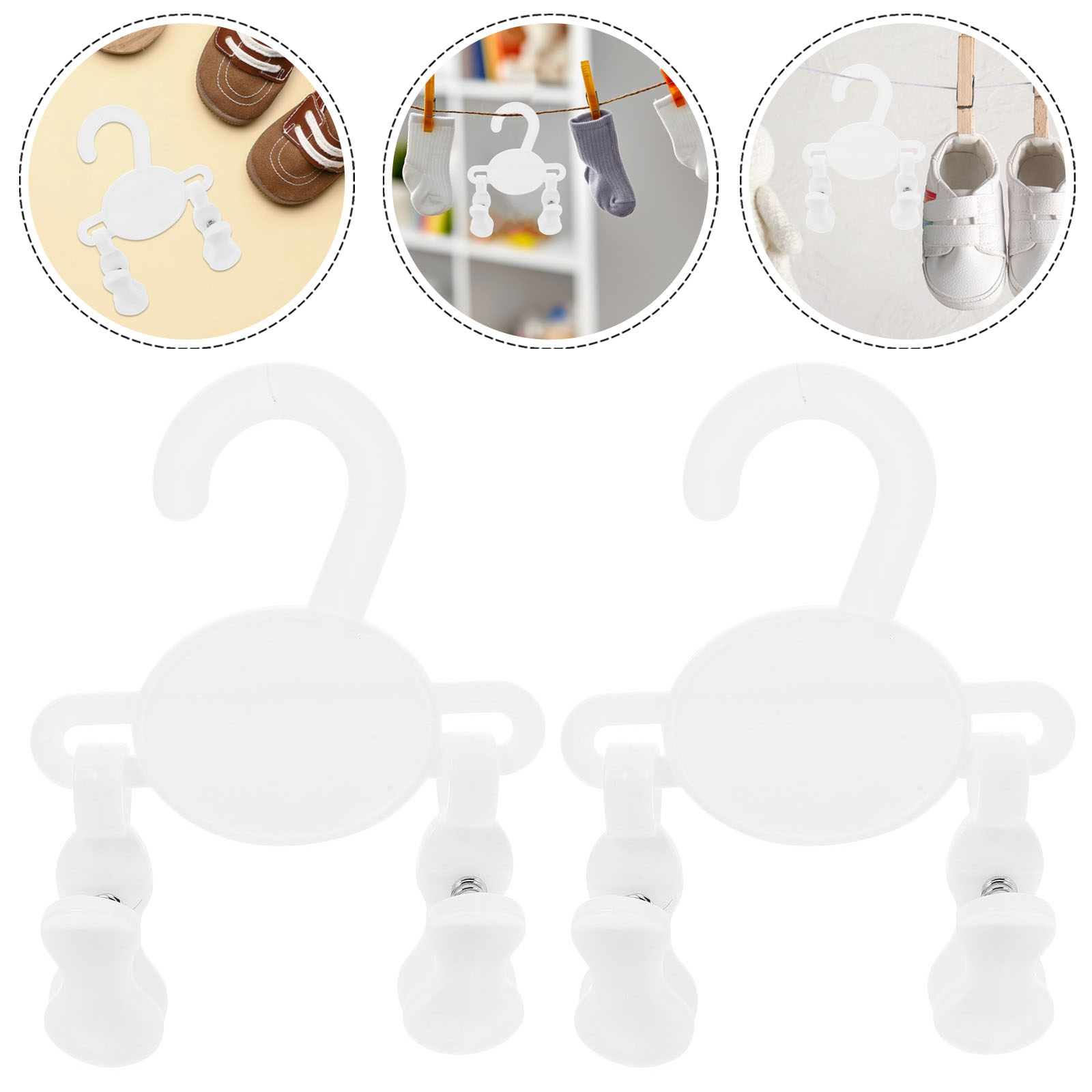 Baby Nursery Wardrobe - 10個入り、子供用シューズフック。多用途に使えるプラスチック製で、ベビー用靴下を乾かしたり、クローゼットや子供部屋の整理整頓に活用できるクリップ。幼児や乳幼児向け。