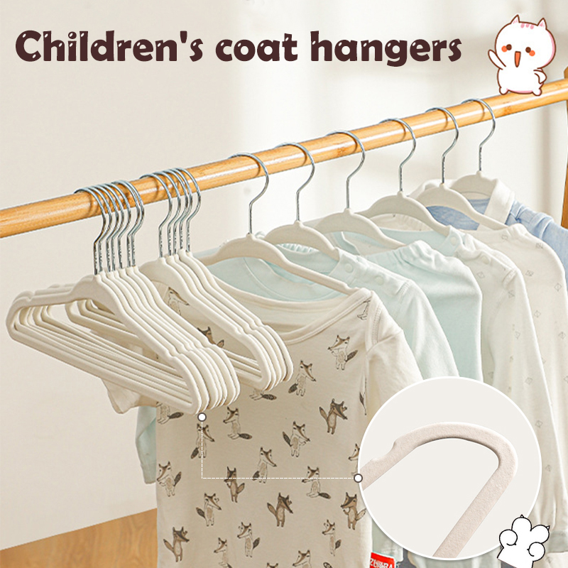 Baby Nursery Wardrobe - 10/20 個ベルベットハンガーノンスリップ Rotin ベビー服ハンガーポータブル子供クローゼットオーガナイザー乾燥衣類省スペース
