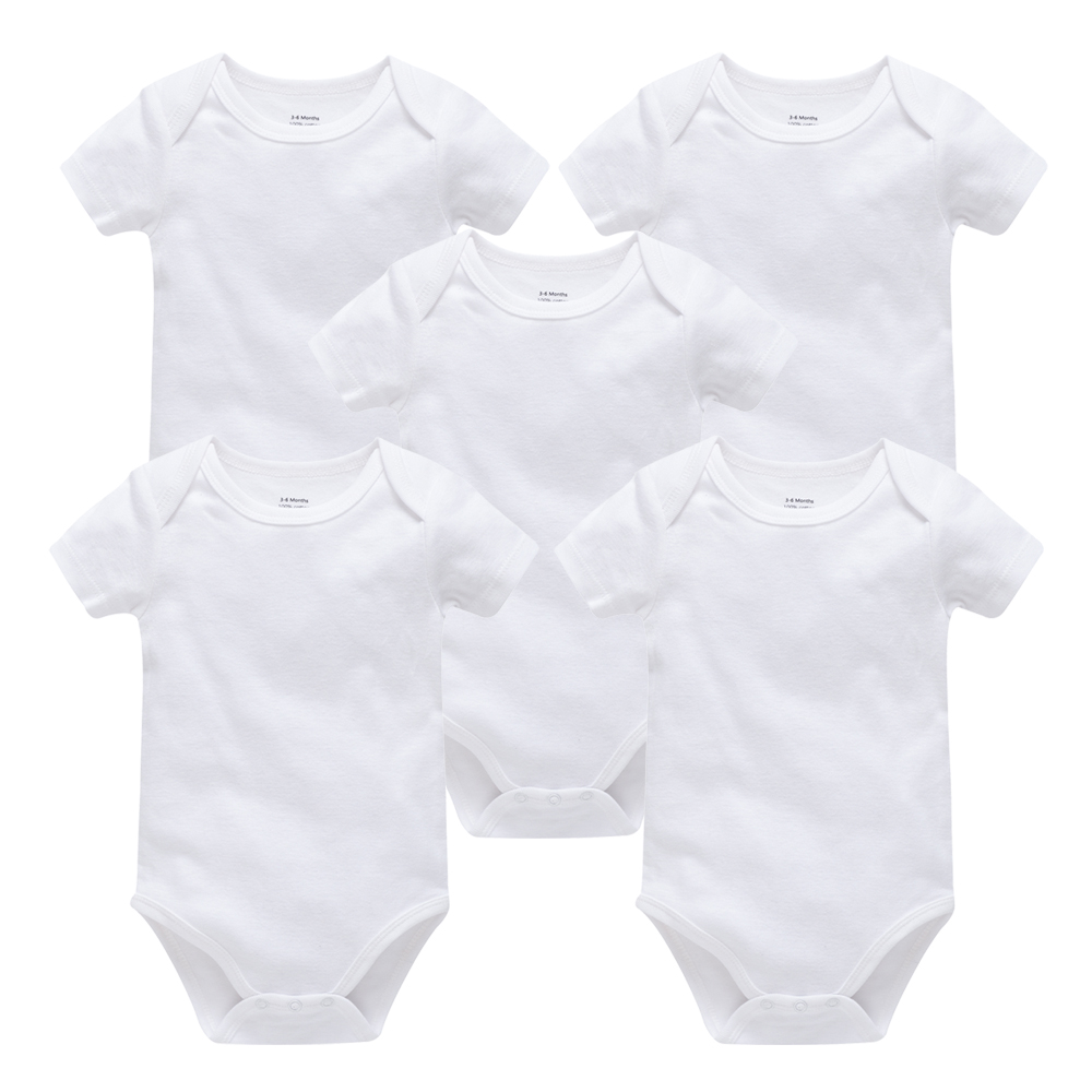 Baby Nursery Ideas Boy - Kavkas 3 個 5 個赤ちゃん男の子女の子服固体白半袖コットンベビーボディスーツボディベベ 0-24