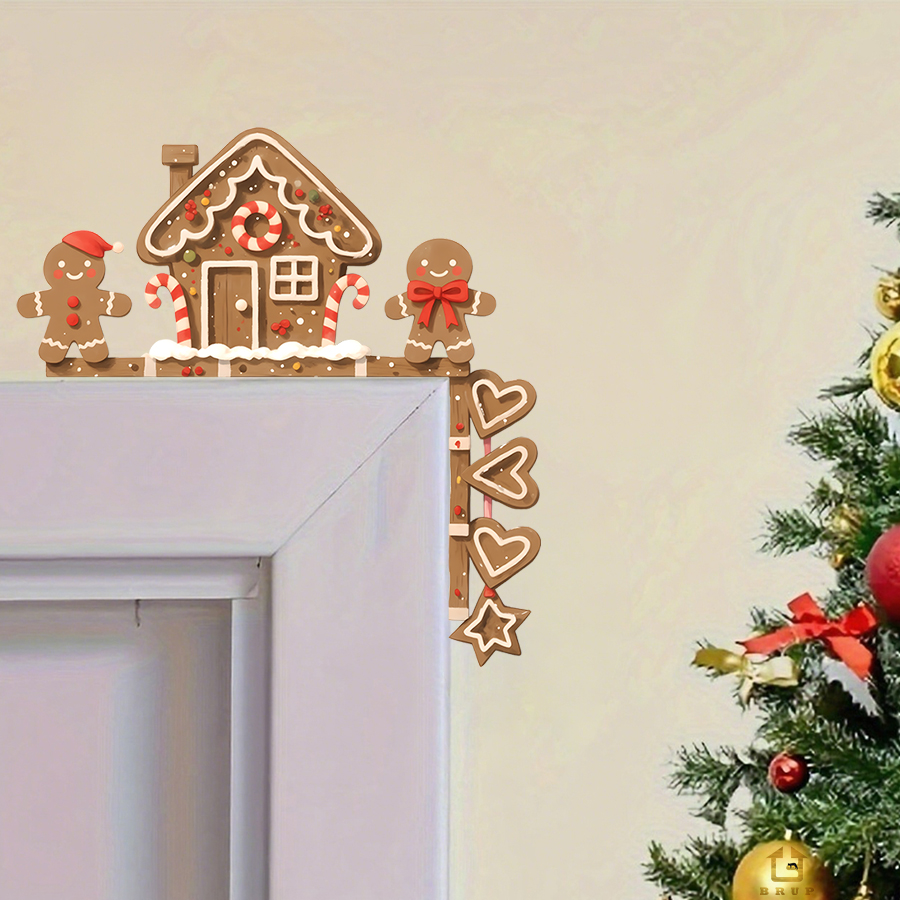Baby Nursery Artwork - ジンジャーブレッドハウス & 男クリスマスウォールステッカーリムーバブルビニールデカール子供用ベビールーム寝室保育園装飾壁デカール
