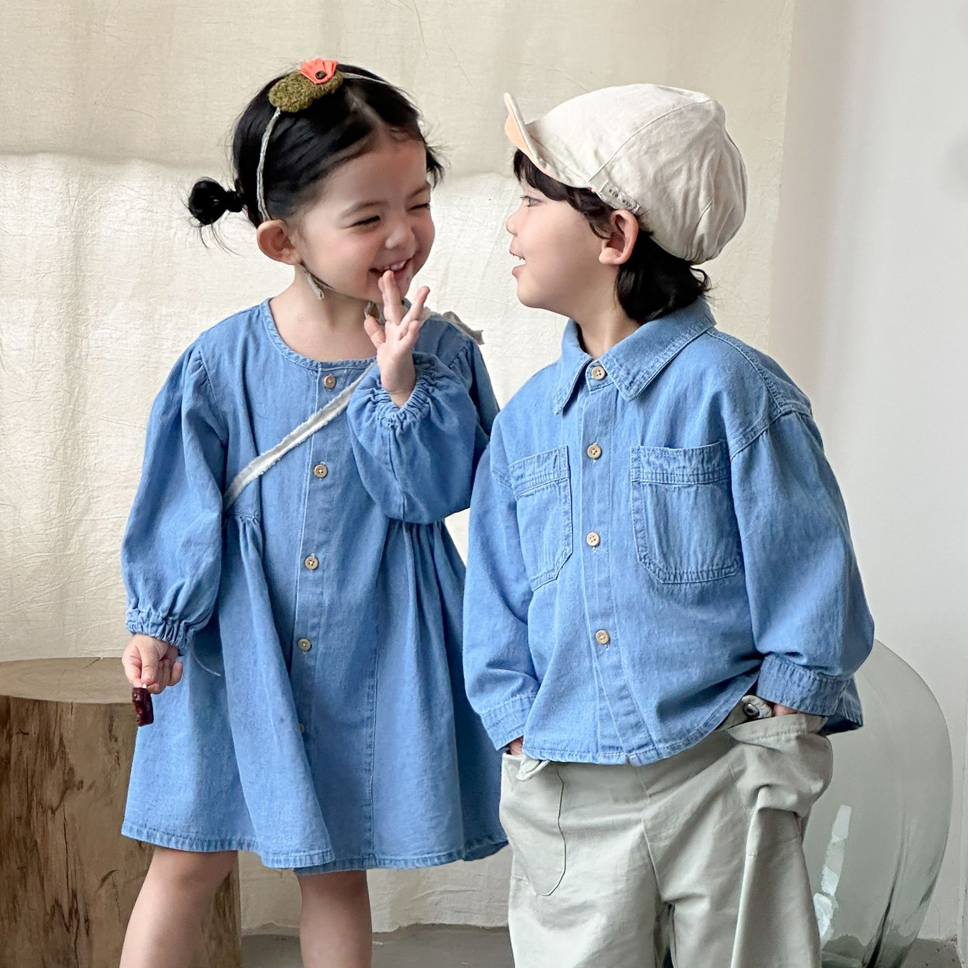 Baby Nursery Ideas Boy - 女の子用デニムワンピース 子供服 2026年 春秋 新作 ベビー男の子用長袖シャツ
