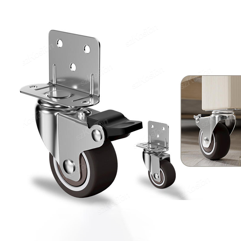 Baby Nursery Trolley - 4 個 L 字型家具キャスターホイールソフトラバースイベルキャスターかなりローラーホイールトロリーベビーベッドベッドホイールアクセサリー