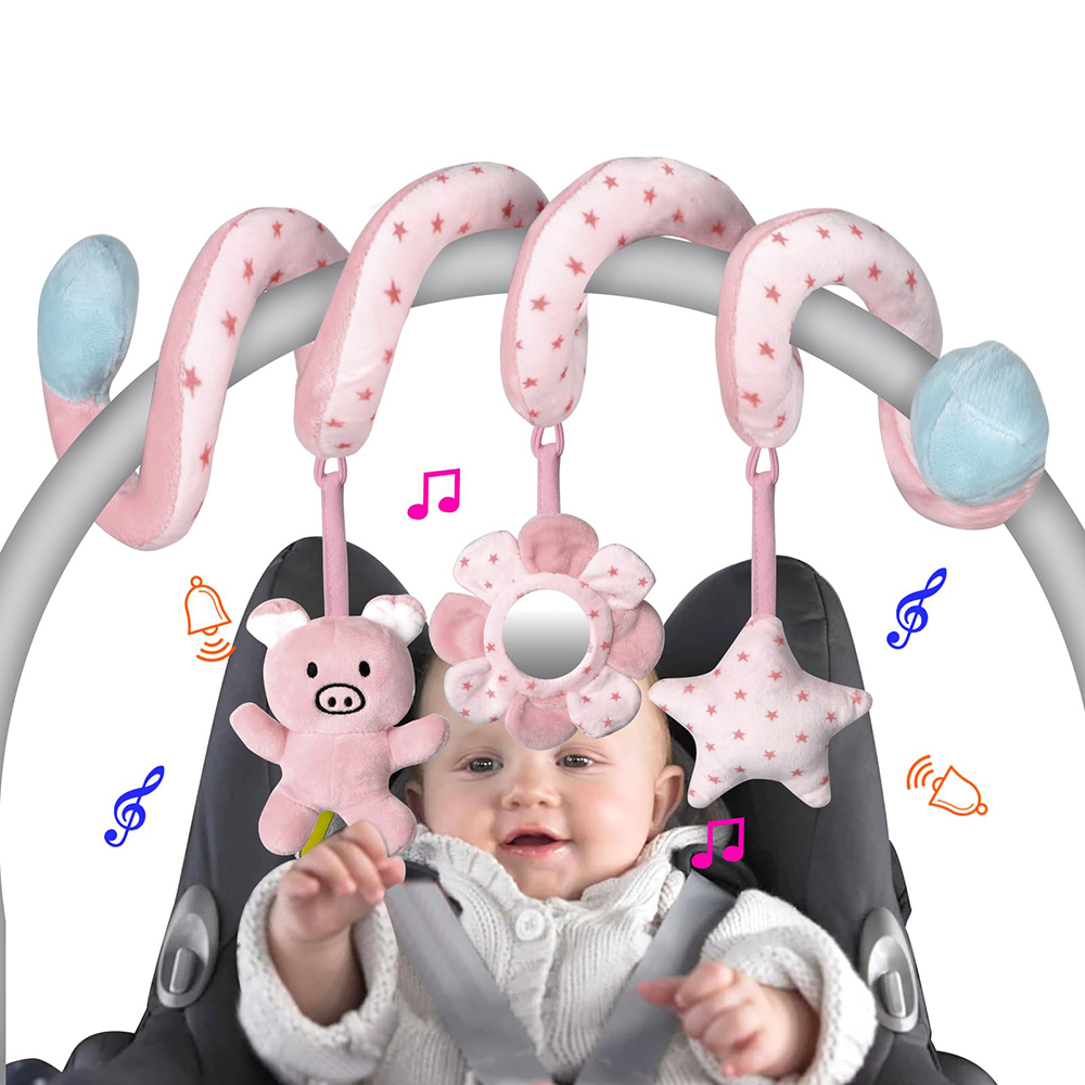 Baby Nursery Trolley - カーシート幼児ベビースパイラルアクティビティぶら下げおもちゃベビーカーバーベビーベッドバシネットモバイルミラー BB スクイーカーとガラガラ