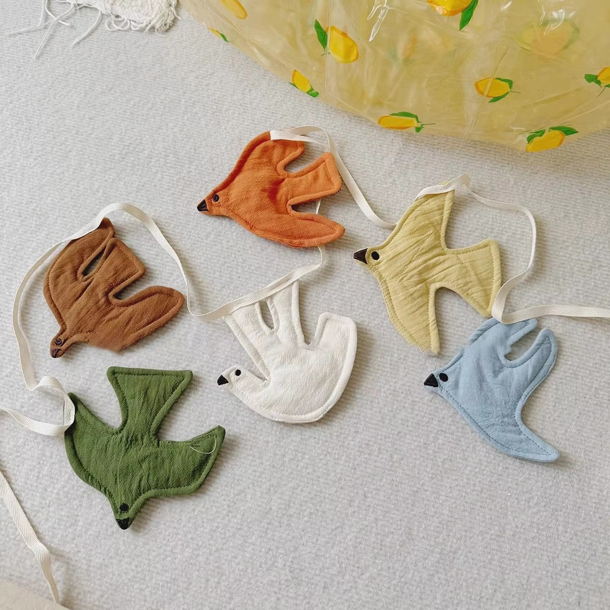 Baby Nursery Artwork - キッズルーム保育園用布製バナー鳥旗パーティーデコレーションバナーホームベビーシャワーカーニバルガーランド