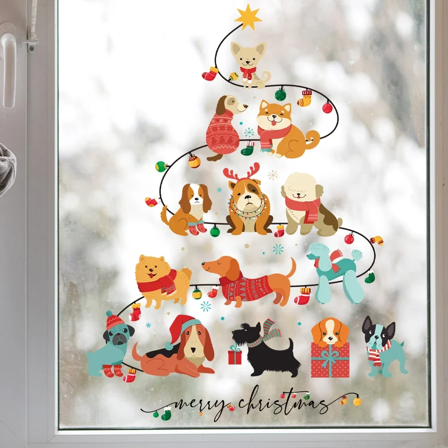 小さな犬のクリスマスツリーの形をしたウォールステッカー,子供 - Baby Nursery Tree のレビューと価格