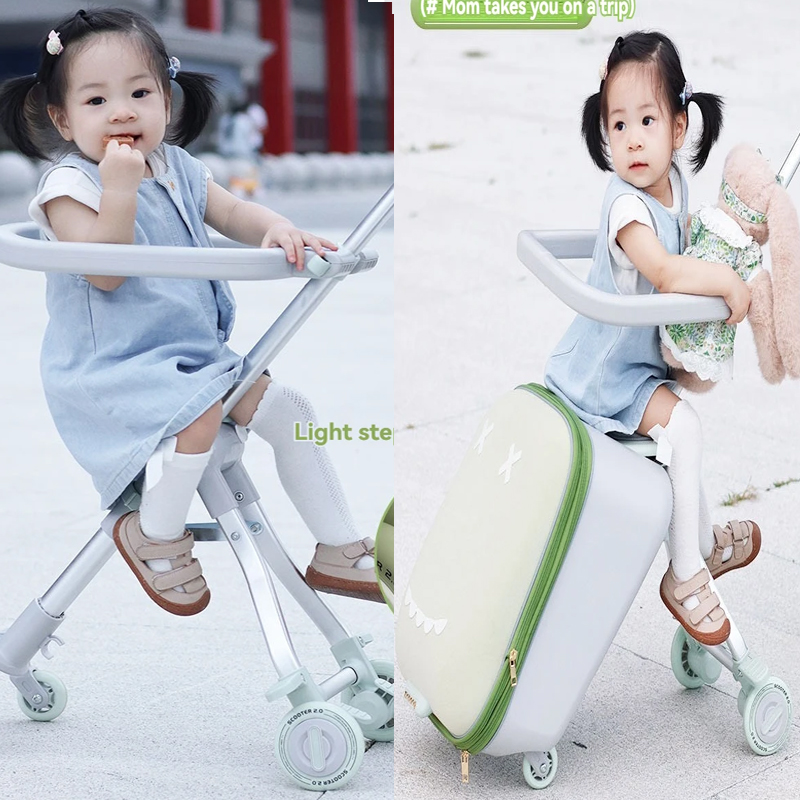 子供用スーツケースは乗って歩ける、赤ちゃん用スーツケース、赤 - Baby Nursery Trolley のレビューと価格