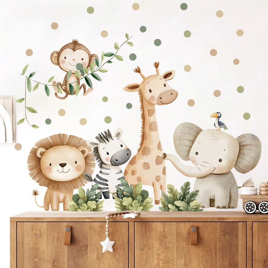 自由奔放に生きる森の動物ウォールステッカーキッズルーム用男の - Baby Nursery Wall Stickers のレビューと価格