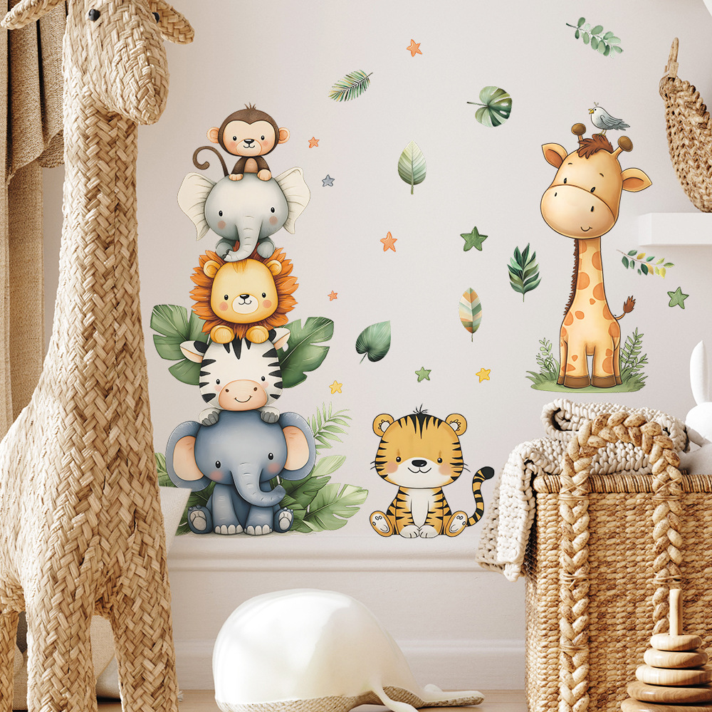 自由奔放に生きる森の動物ウォールステッカーキッズルーム用男の - Baby Nursery Wall Stickers のレビューと価格