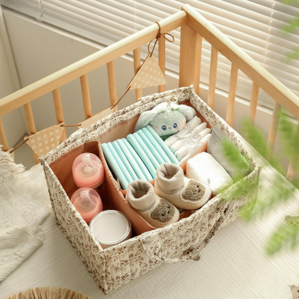 花柄の保育園用収納バスケット、取り外し可能な仕切り付き、おむ - Baby Nursery Essentials のレビューと価格