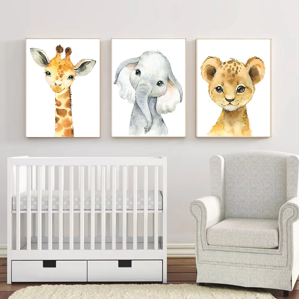 サファリの保育園装飾3枚セット ポスター ジャングル動物 保 - Baby Nursery Jungle Animals のレビューと価格