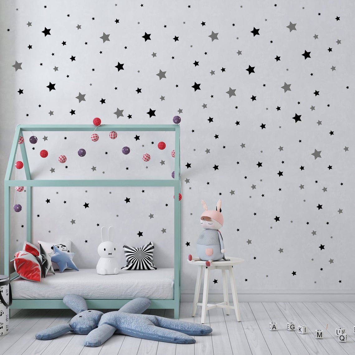赤ちゃんの部屋のための幾何学的な漫画の壁のステッカー,子供部 - Baby Nursery Wall Stickers のレビューと価格