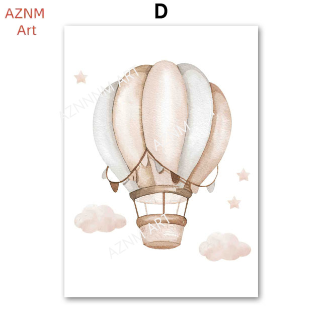 象バルーン虹月星雲スイングベビーキッズポスター壁アート保育園 - Baby Nursery Artwork のレビューと価格