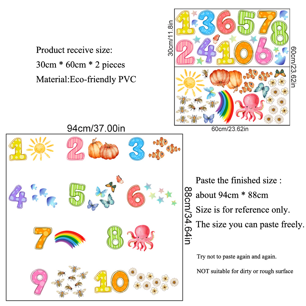 漫画デジタル動物ウォールステッカーベビーキッズパズルルーム装 - Baby Nursery Wall Stickers のレビューと価格