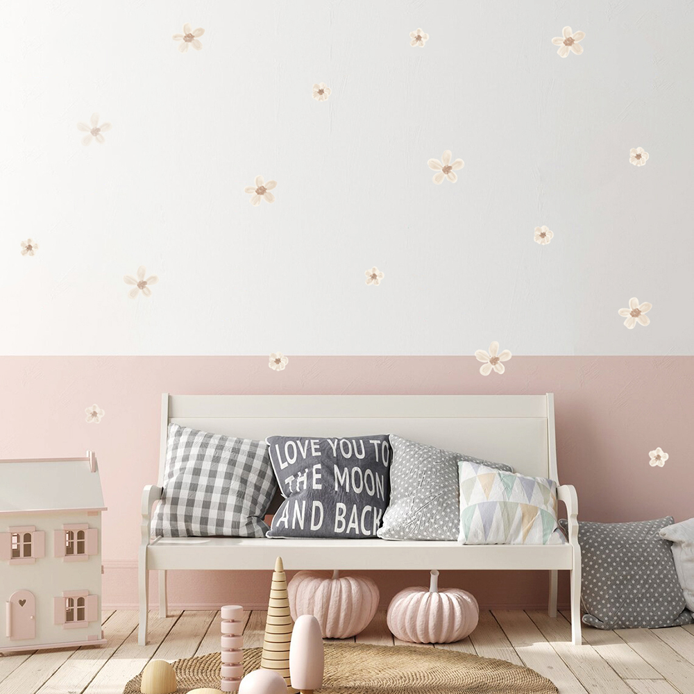 自由奔放に生きるソリッドカラーの花保育園ウォールステッカー取 - Baby Nursery Wall Stickers のレビューと価格