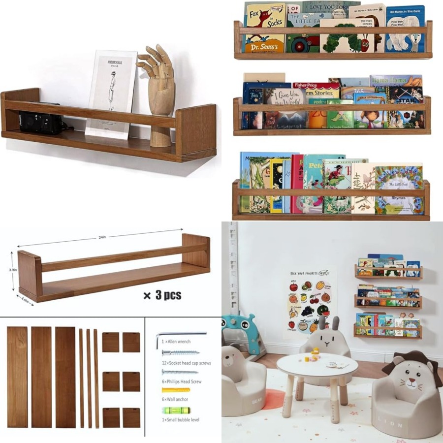 保育園用棚 フローティングブックシェルフオーガナイザー 赤ち - Baby Nursery Bookshelf のレビューと価格