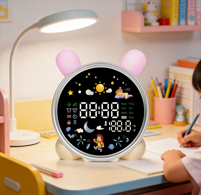 子供用目覚まし時計、起きやすくなるための睡眠トレーナー、ナイ - Sound Sleep Trainer Clock のレビューと価格