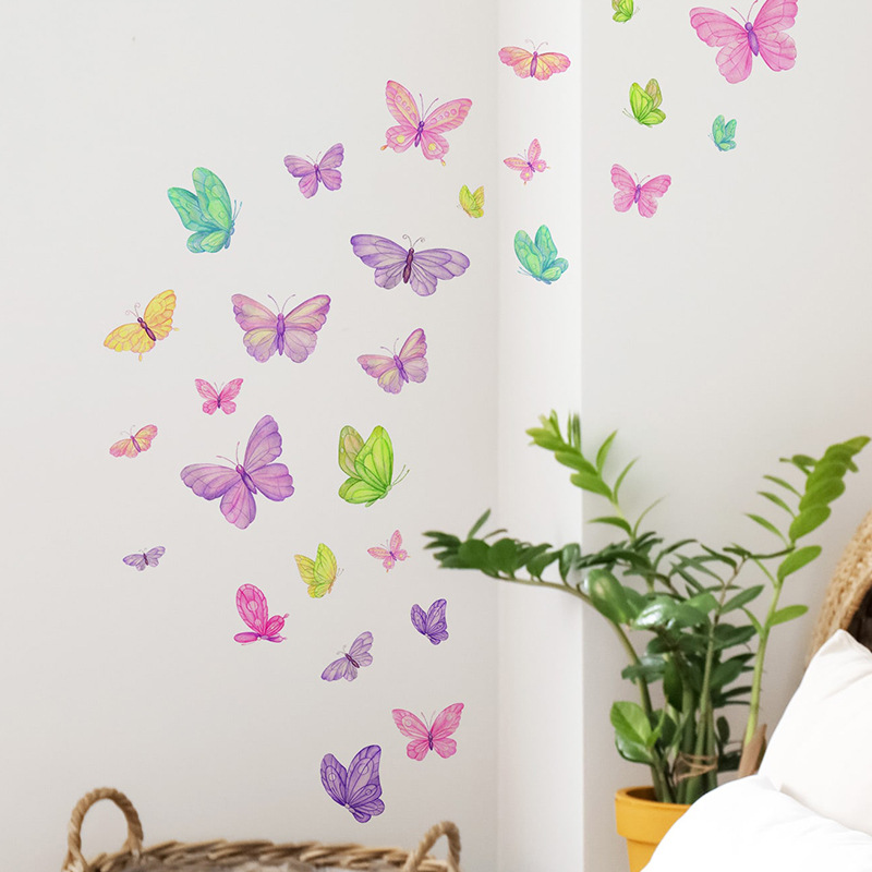 ロマンチックな蝶のウォールステッカー クリエイティブな家の壁 - Baby Nursery Wall Stickers のレビューと価格