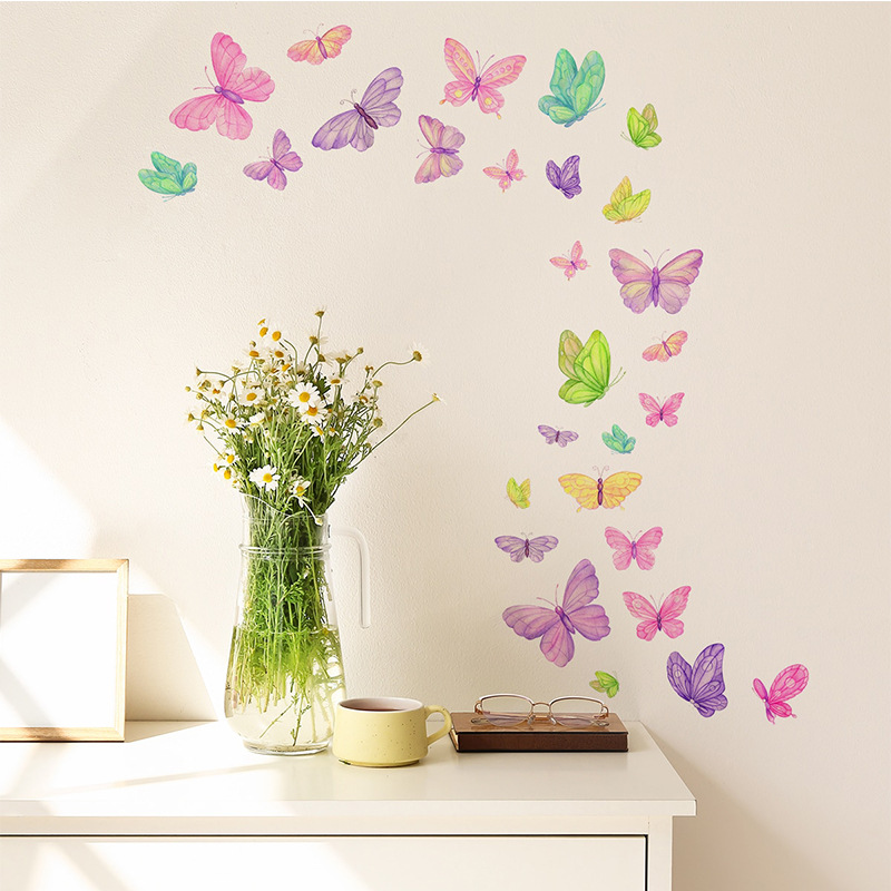 ロマンチックな蝶のウォールステッカー クリエイティブな家の壁 - Baby Nursery Wall Stickers のレビューと価格