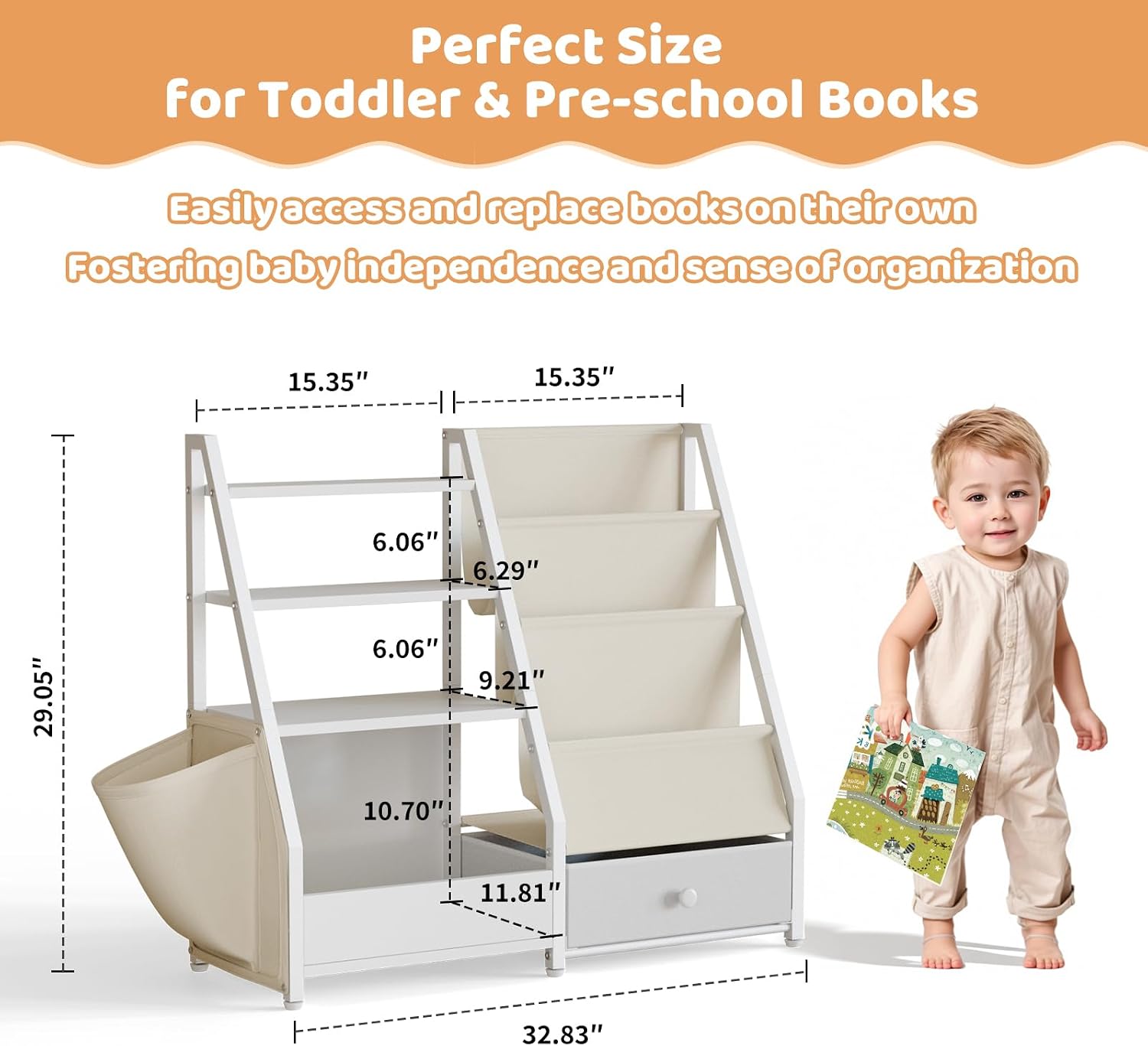 子供用本棚とおもちゃ収納、幼児用本棚、保育園用ベビーブックケ - Baby Nursery Bookshelf のレビューと価格