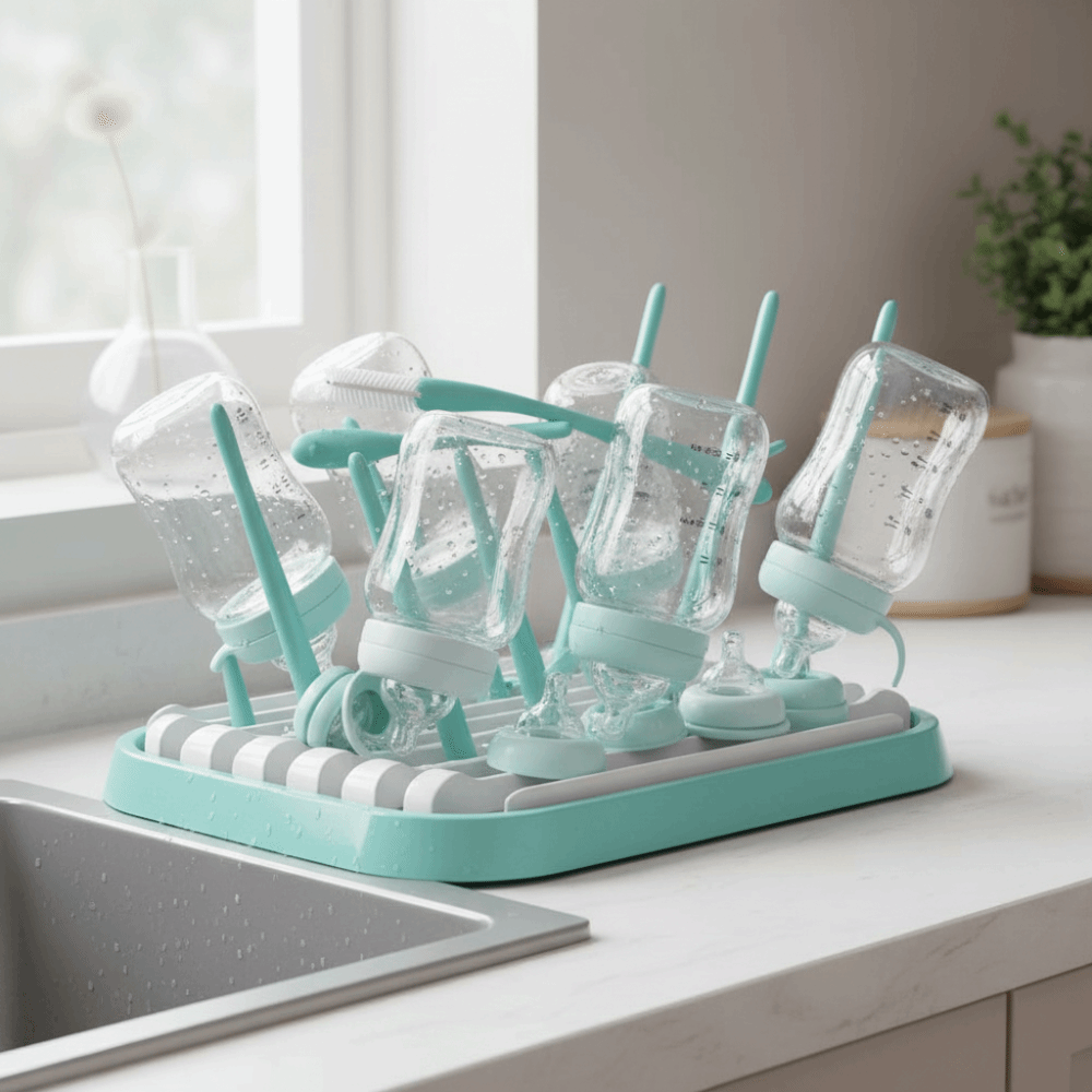 折りたたみ式哺乳瓶乾燥ラック丈夫なプラスチック製哺乳瓶洗浄乾 - Baby Nursery Essentials のレビューと価格