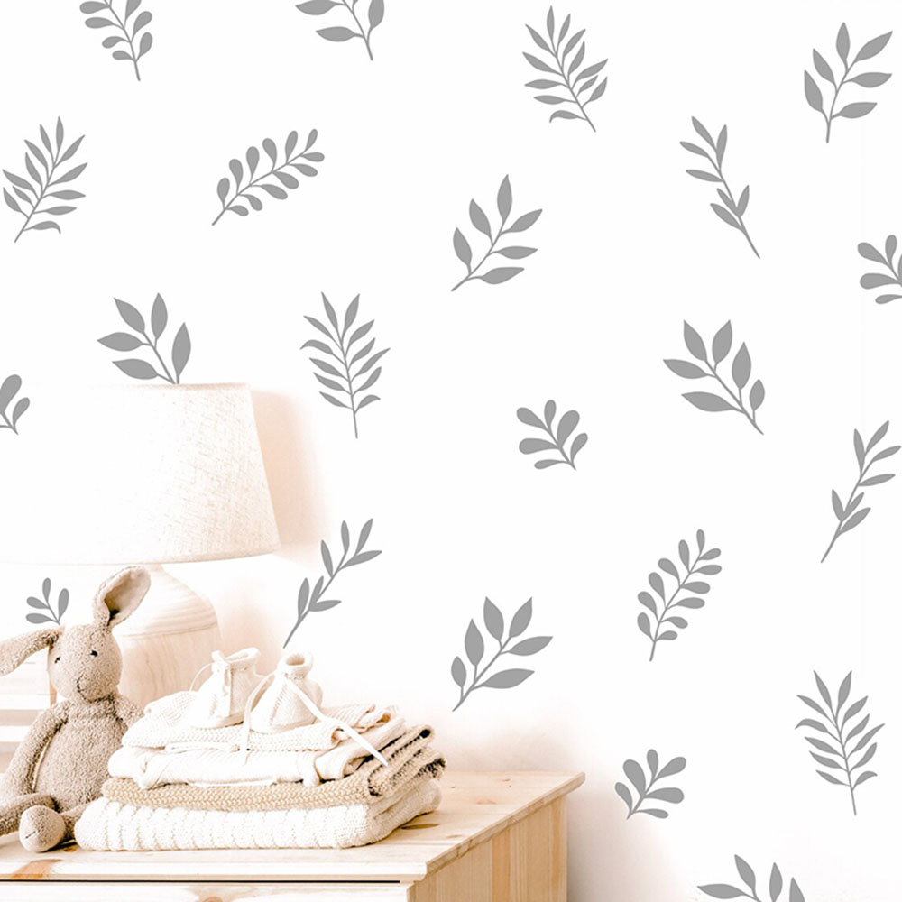 41 個植物の葉の壁のステッカープレイルーム寝室自然植物木の - Baby Nursery Wall Stickers のレビューと価格