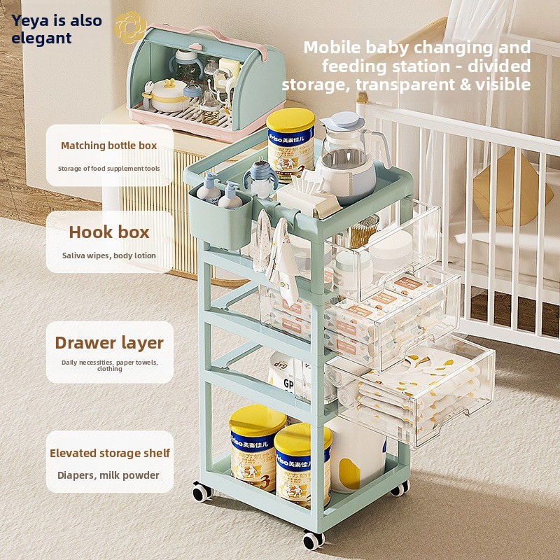 移動式ベビー収納カート 多段引き出しオーガナイザー 保育園用 - Baby Nursery Trolley のレビューと価格