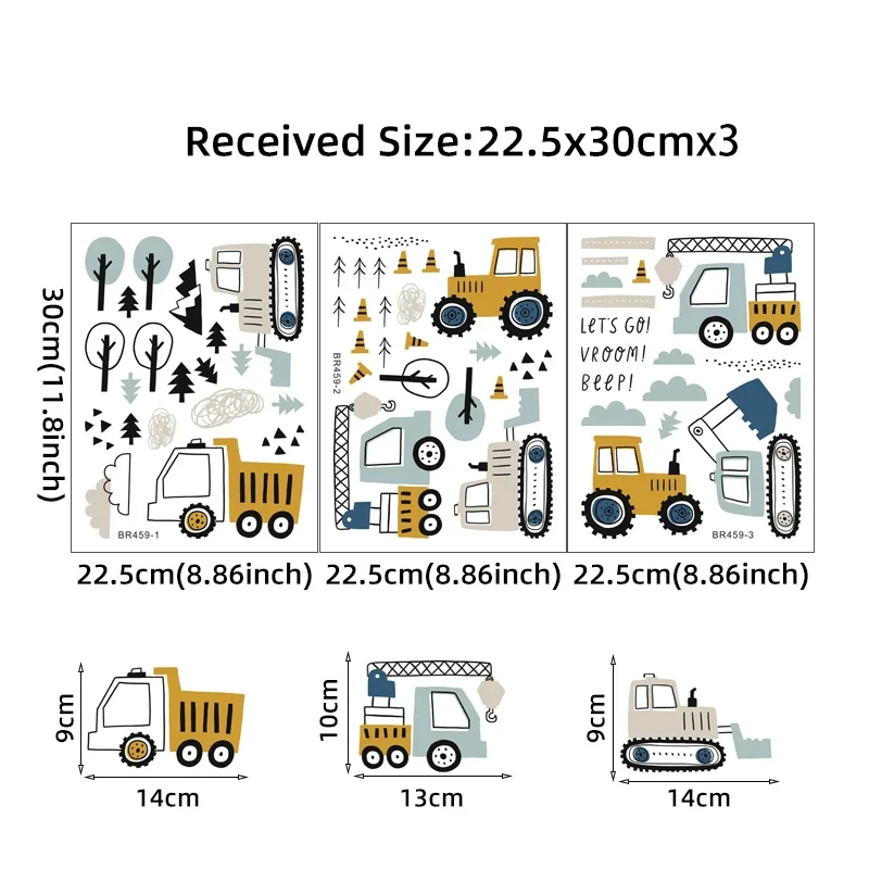 手描きのかわいい車貨物トラックの壁のステッカーキッズルーム車 - Baby Nursery Wall Stickers のレビューと価格