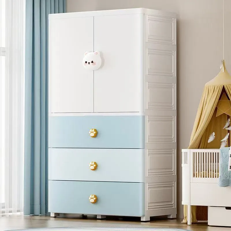 高さ65cmの厚手プラスチック製ベビー用ワードローブ。多層式 - Baby Nursery Wardrobe のレビューと価格