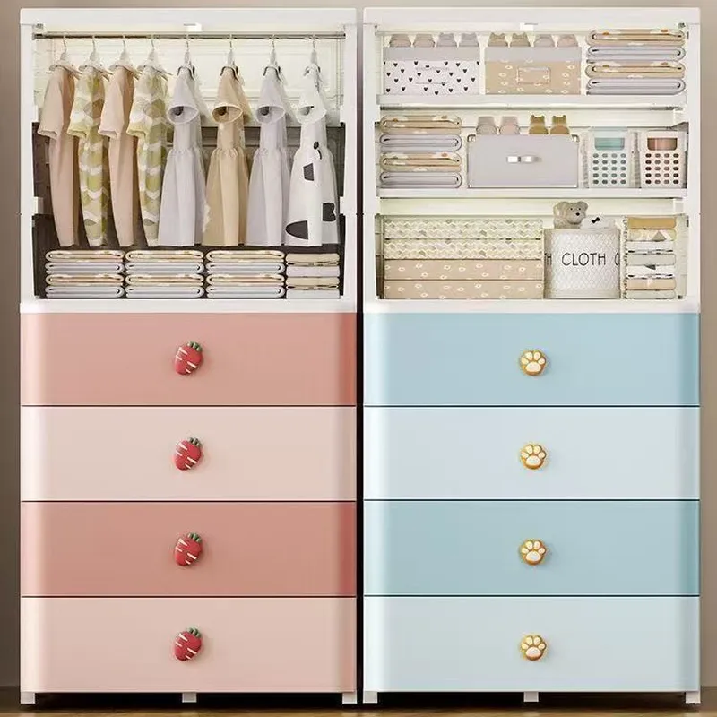 高さ65cmの厚手プラスチック製ベビー用ワードローブ。多層式 - Baby Nursery Wardrobe のレビューと価格
