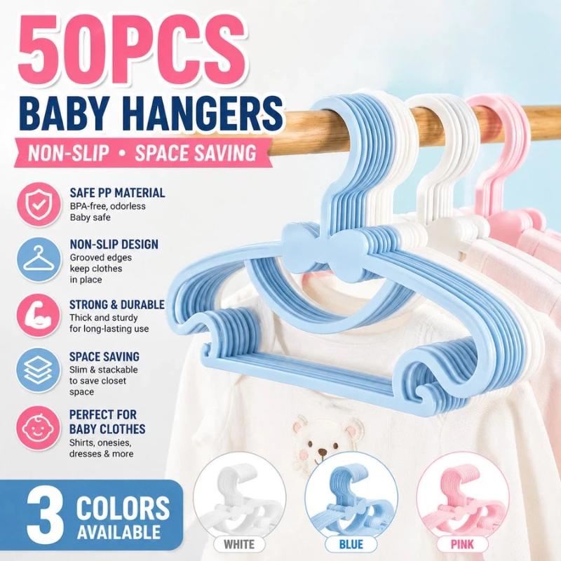 ベビー用衣類ハンガー 10/50個セット 跡が残らない軽量小 - Baby Nursery Hangers のレビューと価格