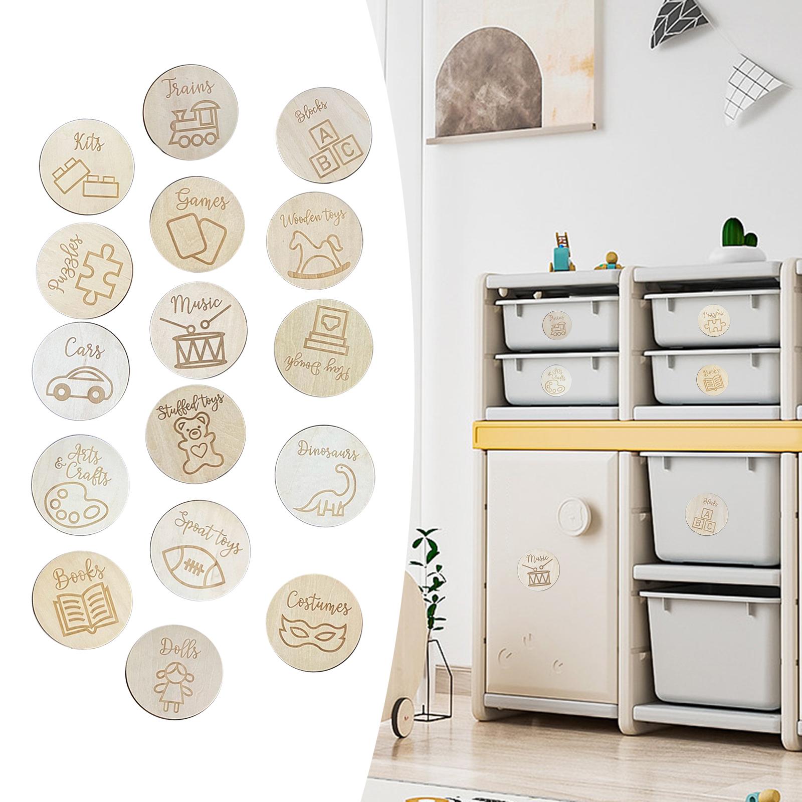 木製収納タグ 赤ちゃん保育園装飾 子供用収納カテゴリーイラス - Baby Nursery Bundles のレビューと価格