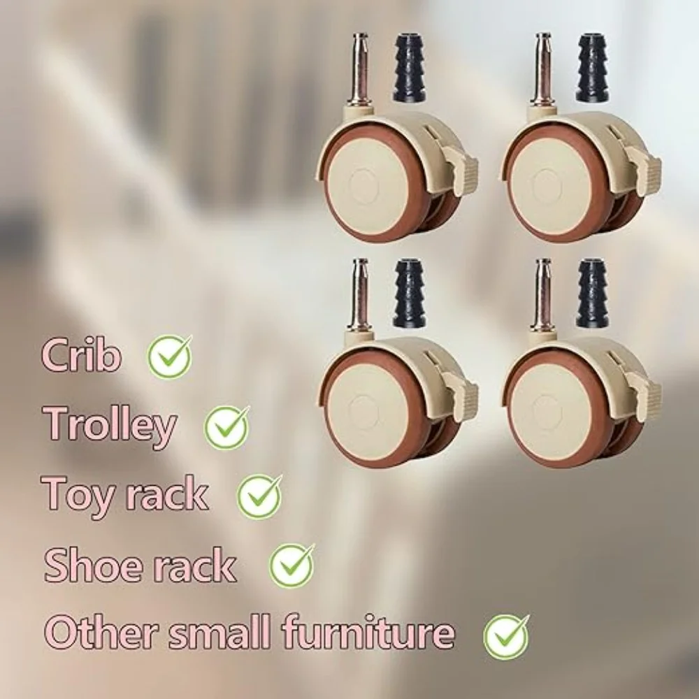 1/4 個のナイロン製スイベルキャスターホイール、ブレーキと - Baby Nursery Trolley のレビューと価格
