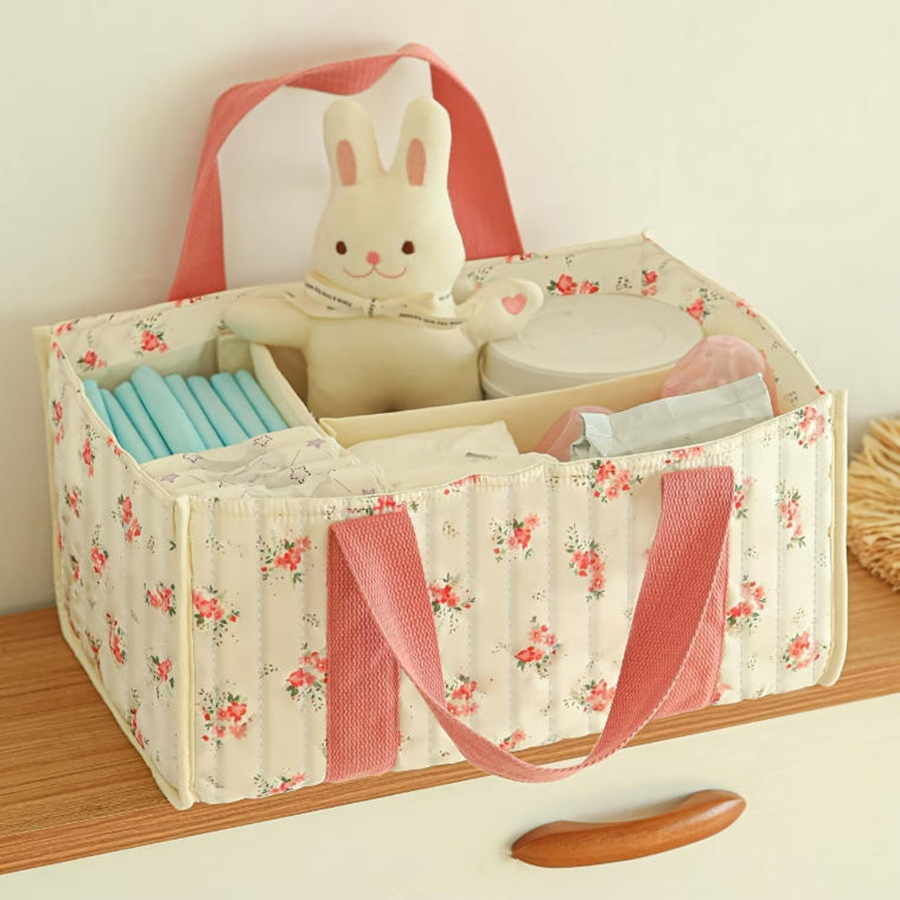 花柄おむつ収納オーガナイザー、仕切り付きポータブルベビー収納 - Baby Nursery Essentials のレビューと価格