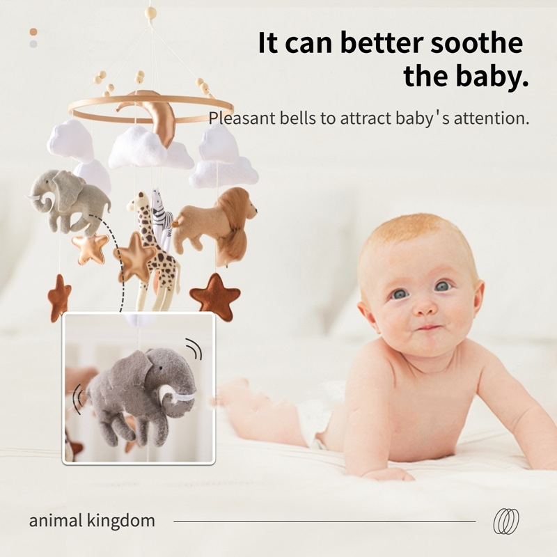 ホット販売北欧手作りフェルトジャングルサファリベビーベッドモ - Baby Nursery Jungle Animals のレビューと価格