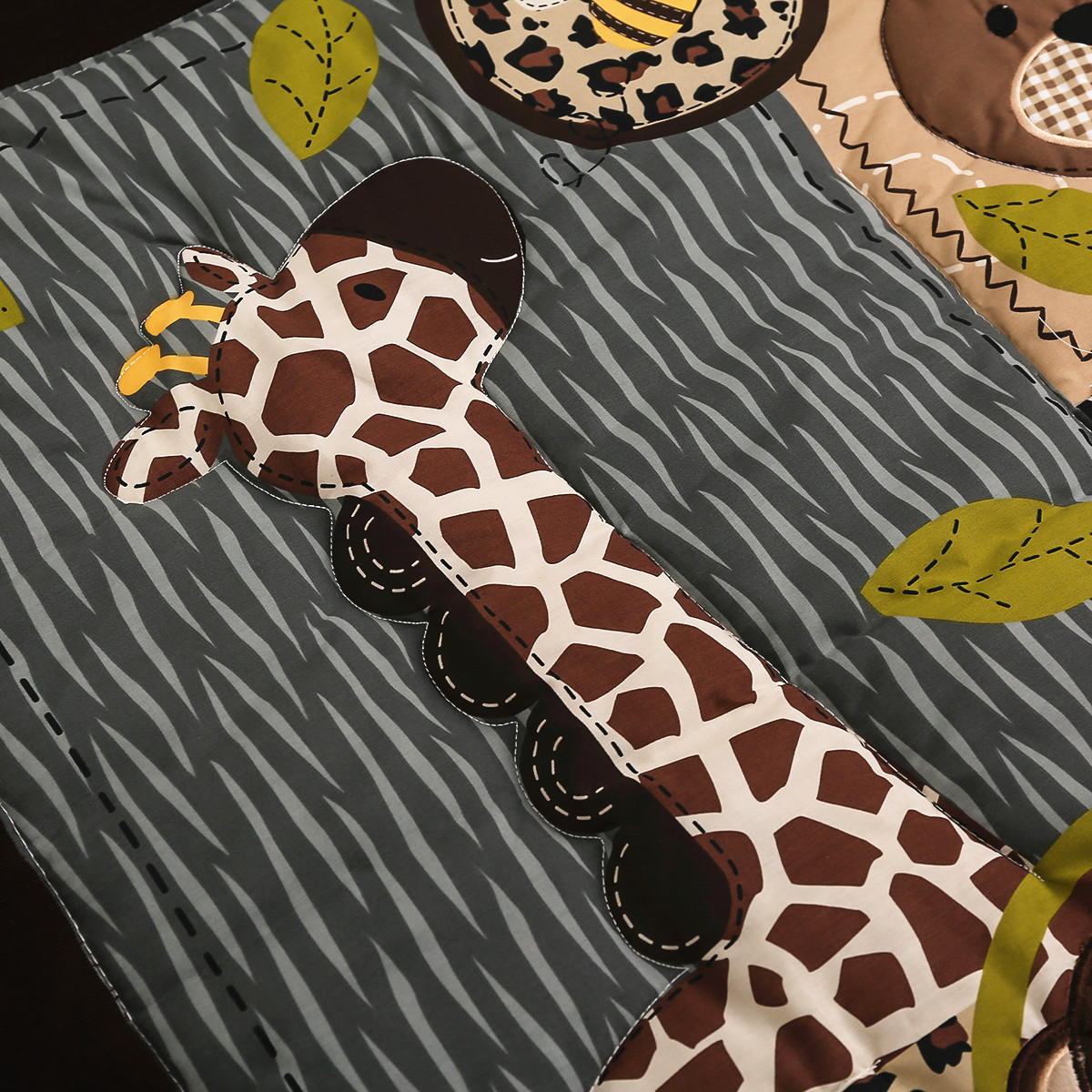 3点セット 刺繍入り 新生児用ベビーベッド寝具セット ベビー - Baby Nursery Jungle Animals のレビューと価格